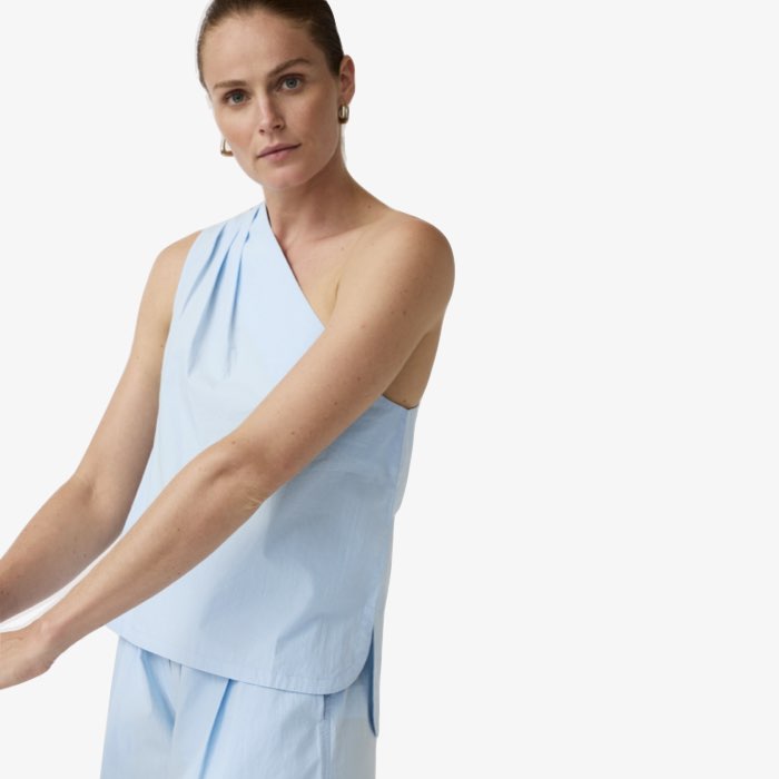 One-shoulder Top Levy | Alchemist | Lichtblauw
