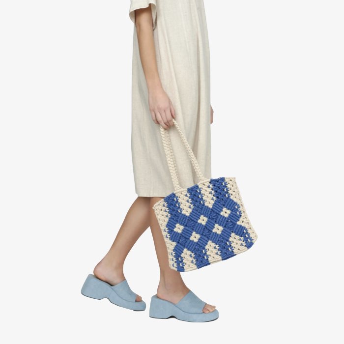 Gehaakte Tas Cocilla | Soft Rebels | Blauw