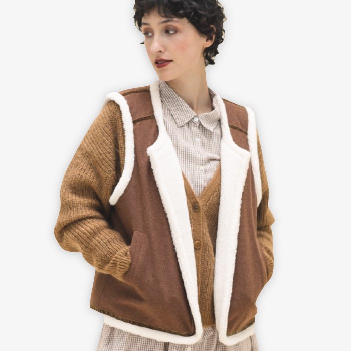 Duurzaam Reversible Dames Gilet Flaura Ekyog Bruin – WhatTheF