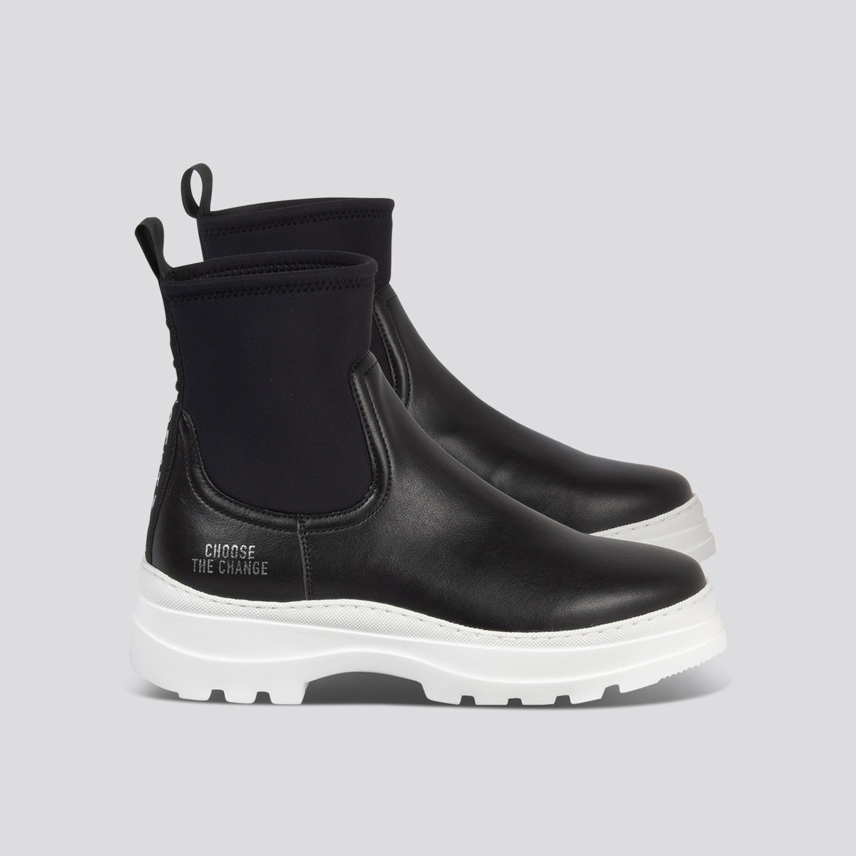 Vegan enkellaars Loop Contrast | Womsh | Zwart