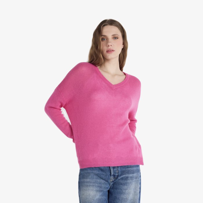 Roze Kasjmier Sweater Angelica van Absolut Cashmere