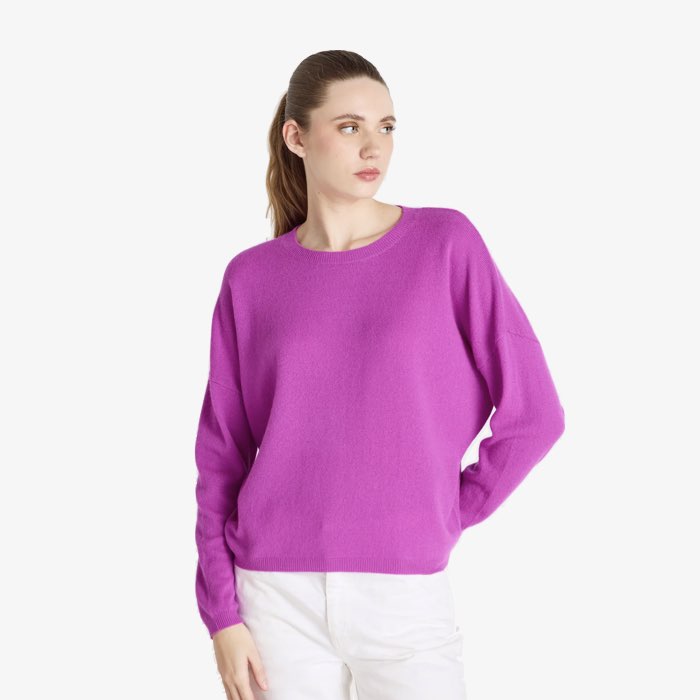 Neon Paarse Kasjmier Sweater Kaira van Absolut Cashmere