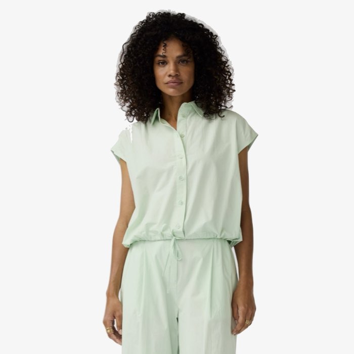 Lichtgroene Mouwloze Blouse Flora van Alchemist