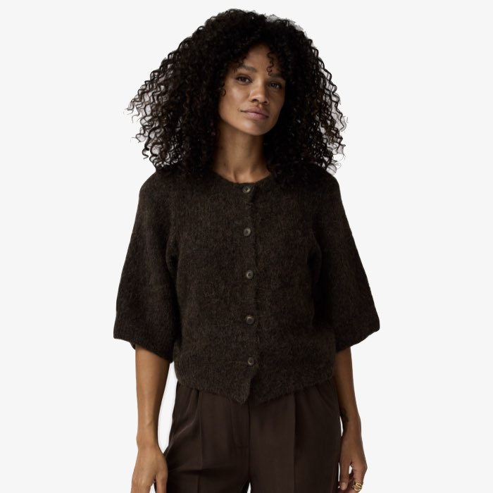 Donkerbruin Alpaca Vestje Caroline van Alchemist