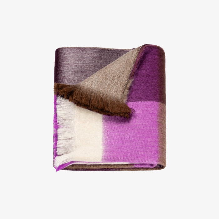 Geblokte Alpaca Sjaal Plum van Alpaca Loca