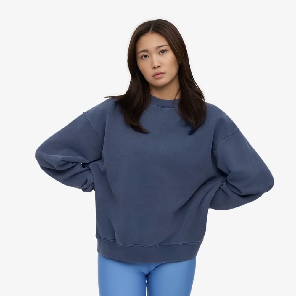 Blauwe Oversized Sweater van Colorful Standard - Neptune Blue
