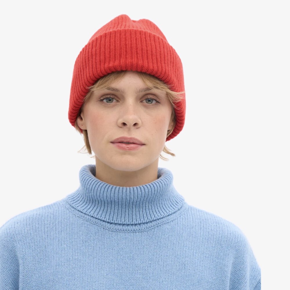 Rode Muts van Gerecycled Merino van Colorful Standard
