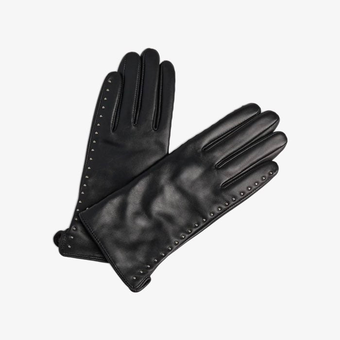 Zwarte Leren Handschoenen met Studs Edera van Markberg
