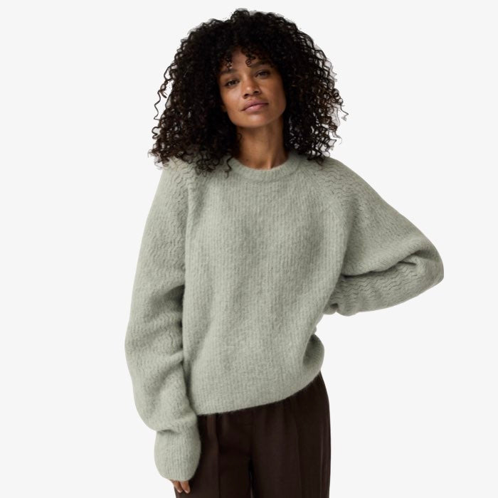 Sage Groene Alpaca Sweater Sesame van Alchemist