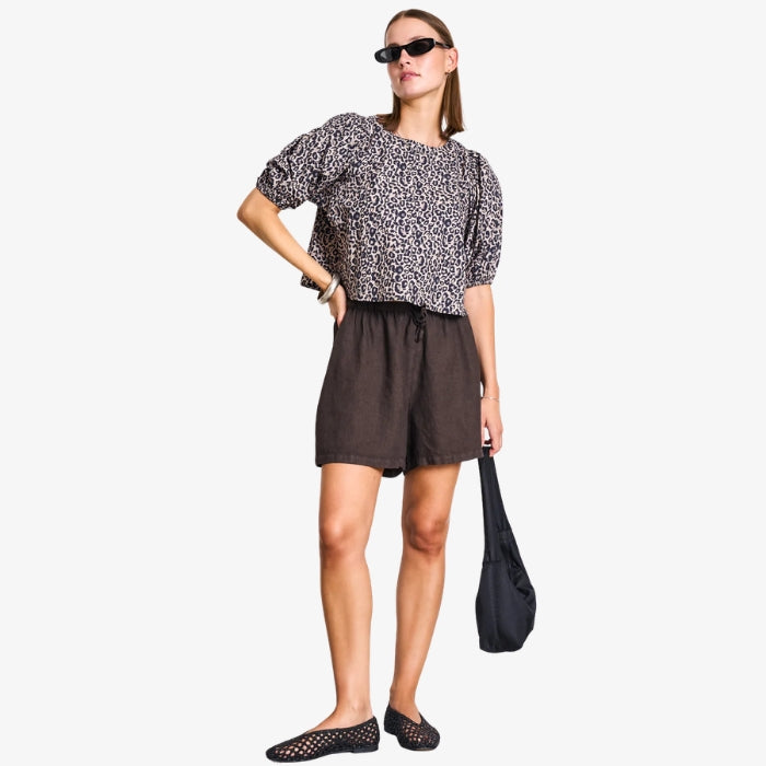 Bruine Linnen Shorts Marum van Jan 'n June