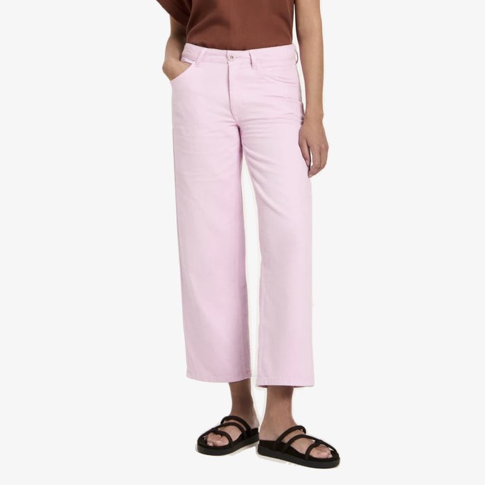 Lichtroze Straight Fit Broek van Lanius