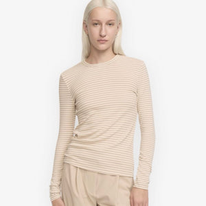 Gestreepte Rib Top Fenja | Soft Rebels | Beige