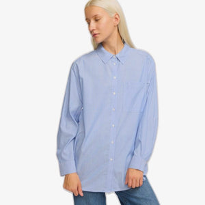 Gestreept Oversized Shirt Veronica | Soft Rebels | Blauw