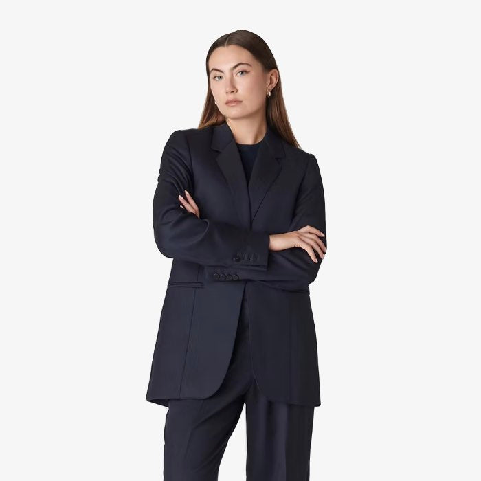 Donkerblauwe Wollen Blazer Janne van Floria Collective