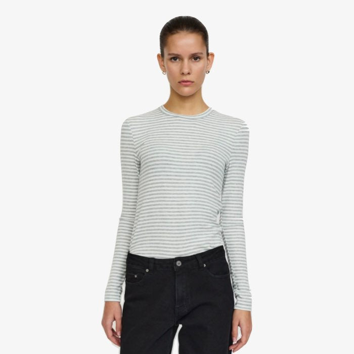 Grijs Wit Gestreepte Top Lange Mouw Fenja van Soft Rebels