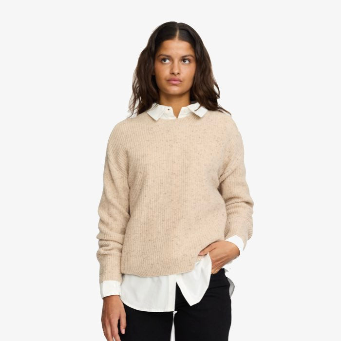Beige Gebreide Trui West van Soft Rebels