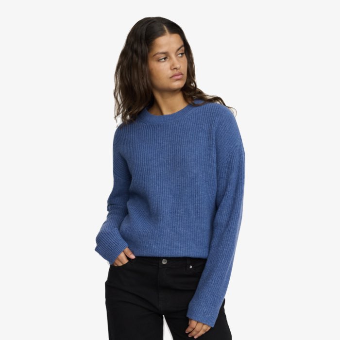 Blauwe Gebreide Trui West van Soft Rebel