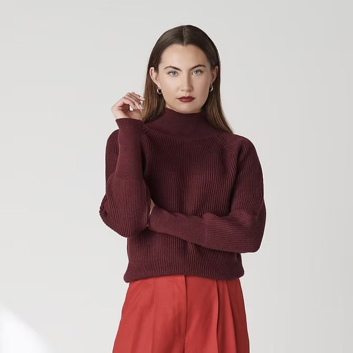 Burgundy Merino Sweater Kenna van Floria Collective