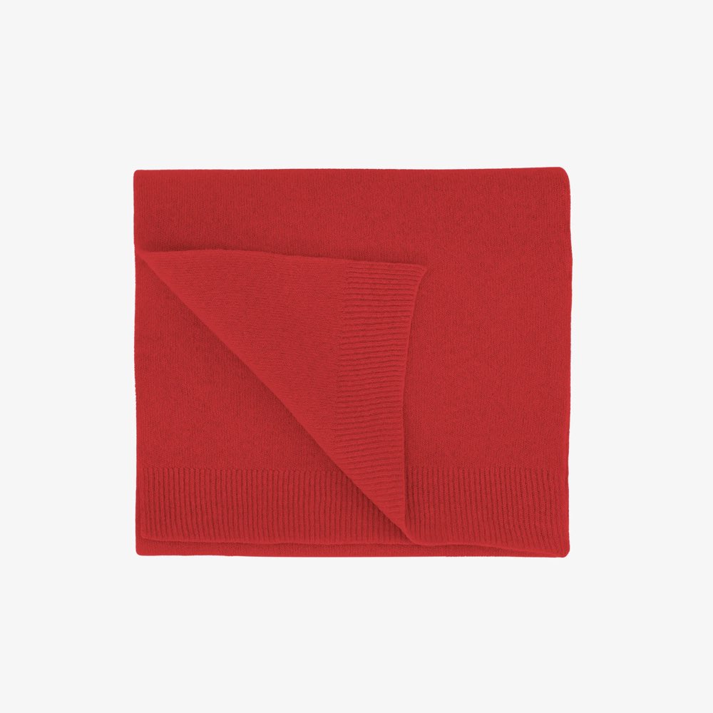 Rode sjaal van duurzame grecyclede wol Colorful Standard