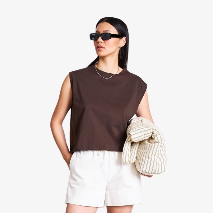 Bruin Mouwloos T-shirt Ovar van  Jan 'n June