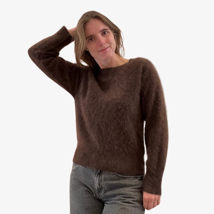 Bruine Brushed Kasjmier Sweater van Absolut Cashmere