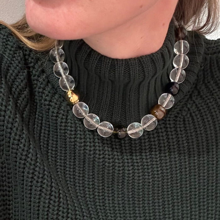 Ketting met grote transparante kralen