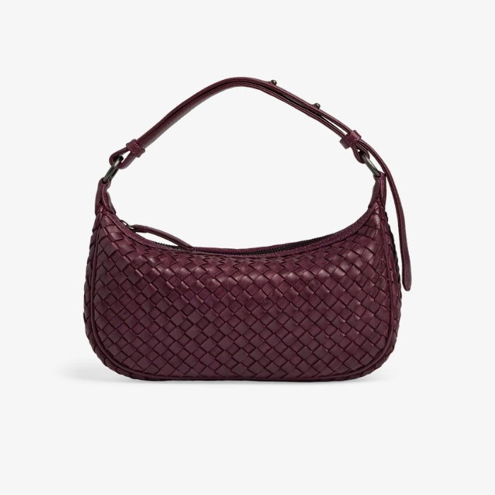 Burgundy Gevlochten Tas Mini Muse van Markberg