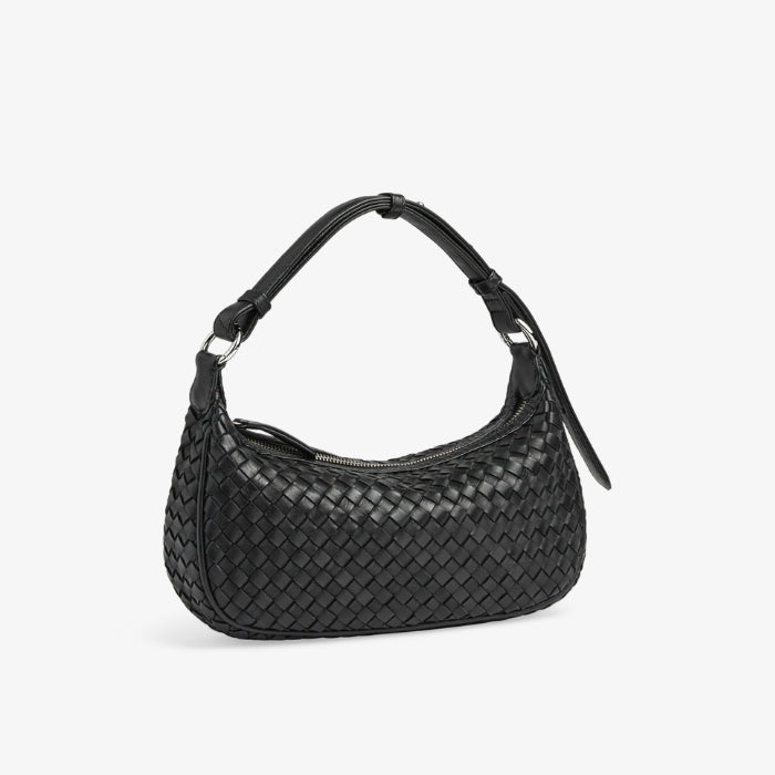 Zwarte  Gevlochten Tas Mini Muse van Markberg
