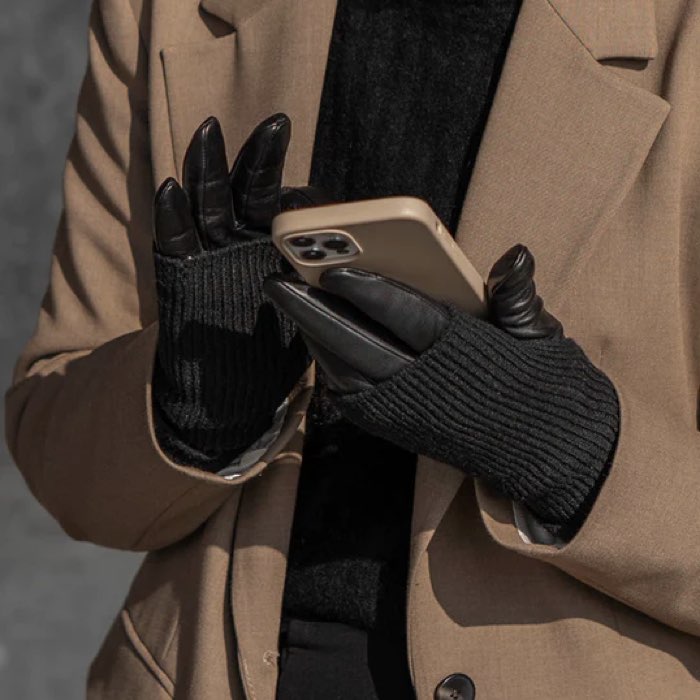 Leren Touch Handschoenen Helly Quilted | Markberg | Zwart