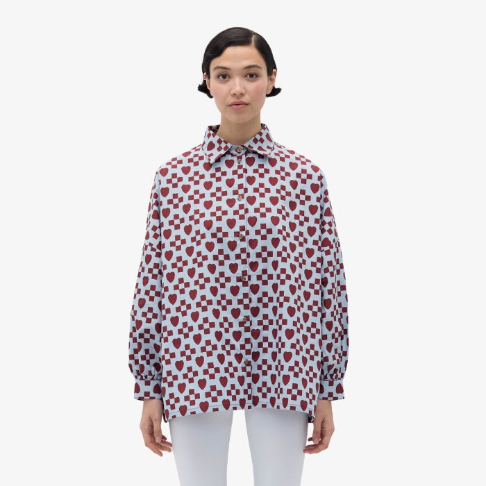 Oversized Shirt Lucero met hartjesprint van Rita Row