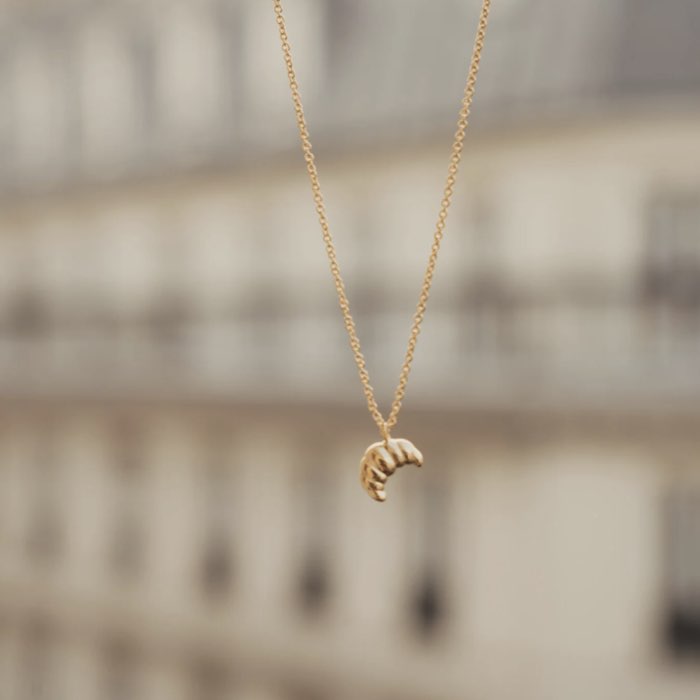 Ketting Croissant | Riverstones | Goud