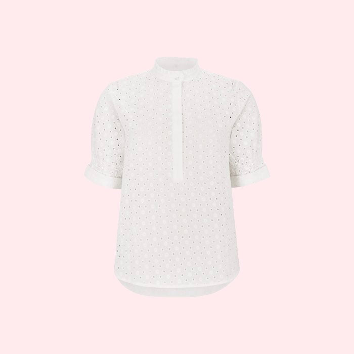 Broderie Blouse Marine | Soft Rebels | Wit