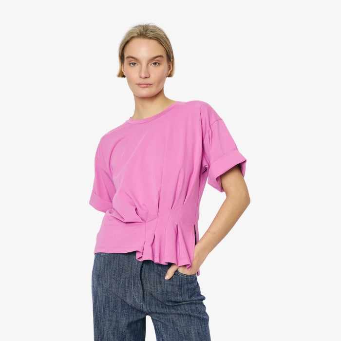 Roze T-shirt met plooien Gabrielle van RE/Born