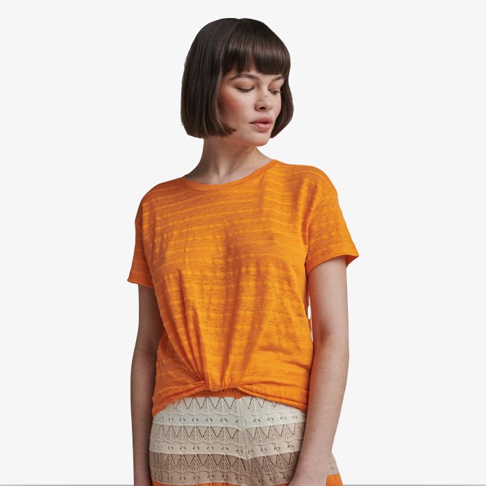 Linnen T-shirt Julie | Absolut Cashmere | Oranje